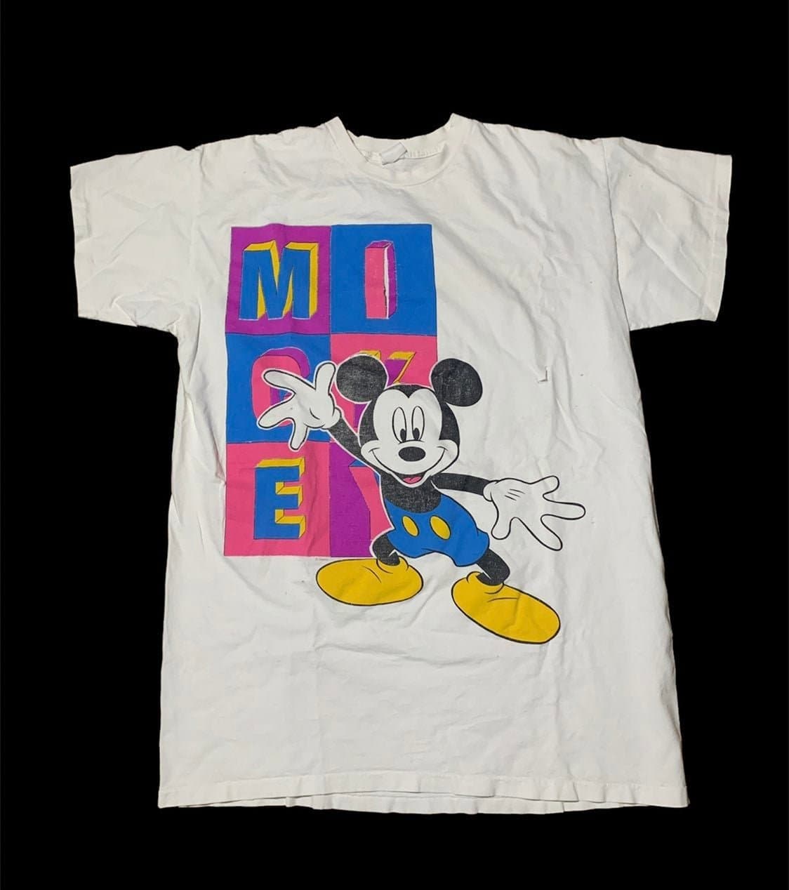 Trashed Vintage Disney OSFA single stitch mickey mouse tee