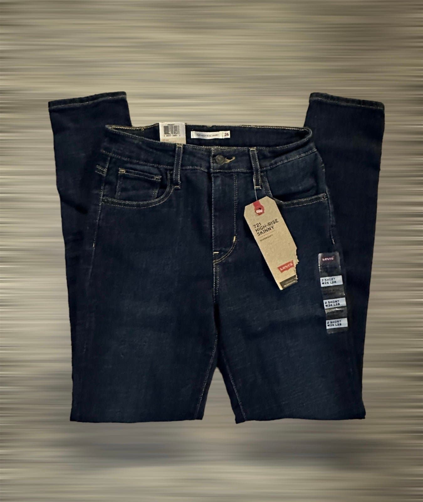 LEVI'S 721 HIGH-RISE SKINNY HYPERSOFT JEANS Size 2 Short - BRAND NEW - W26 L28