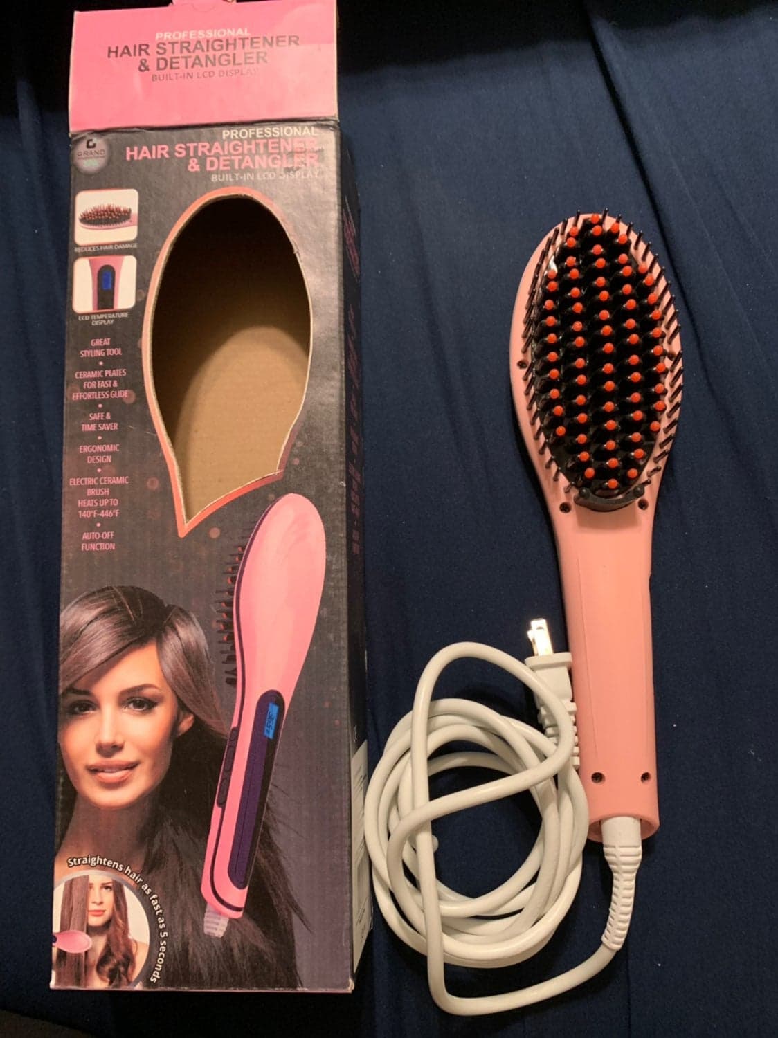 Hair Straightener And Detangler Brush