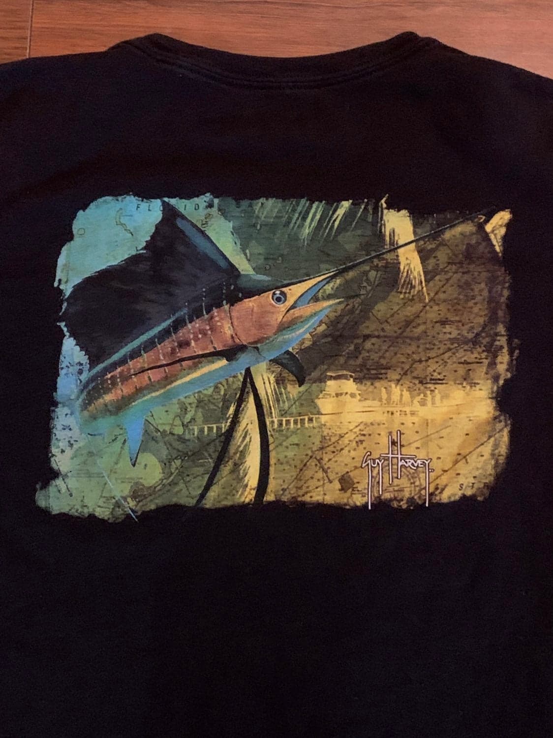 Womens XL Guy Harvey Swordfish T-Shirt