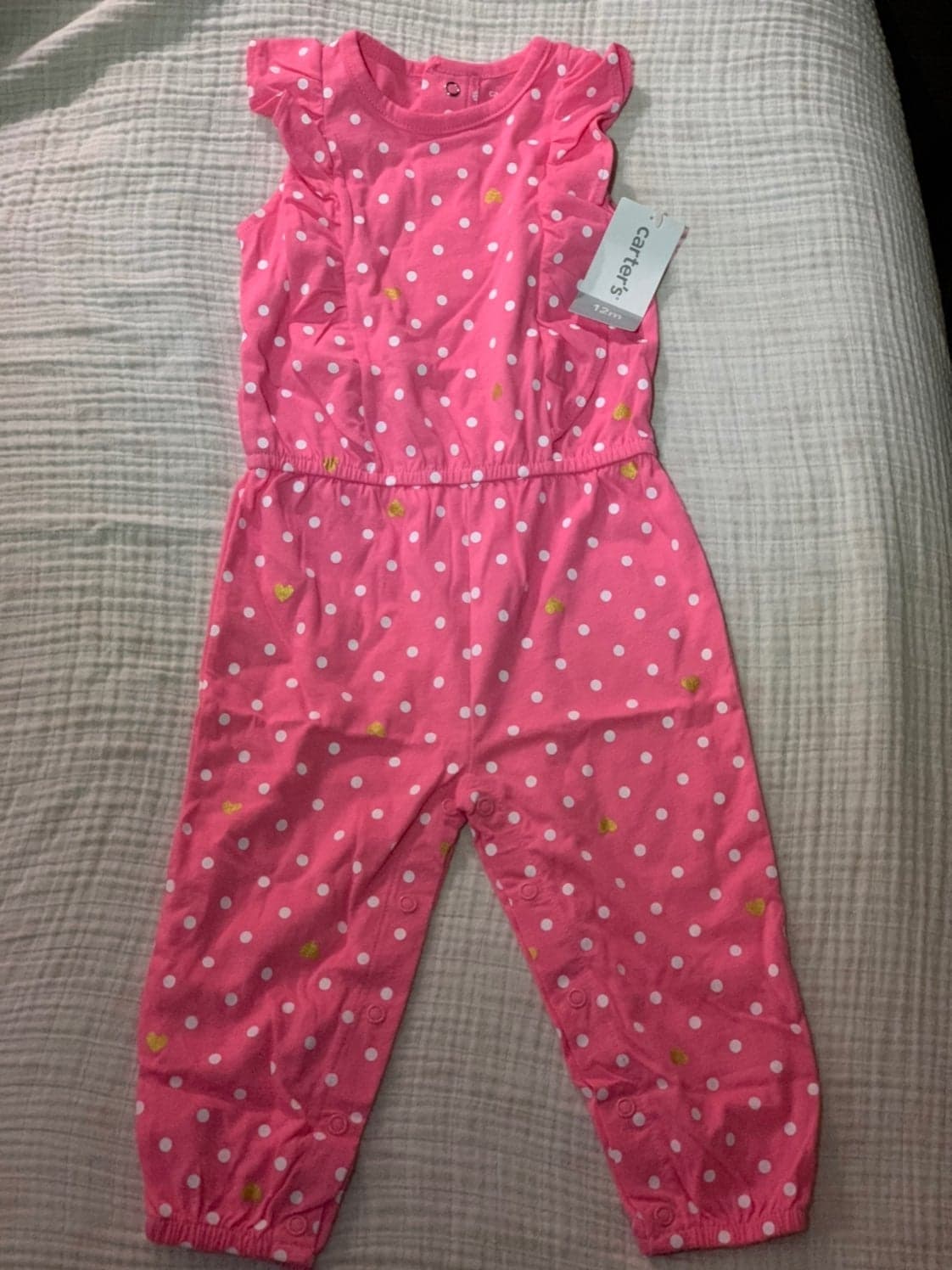 Carter's Pink Polkadot Romper Outfit