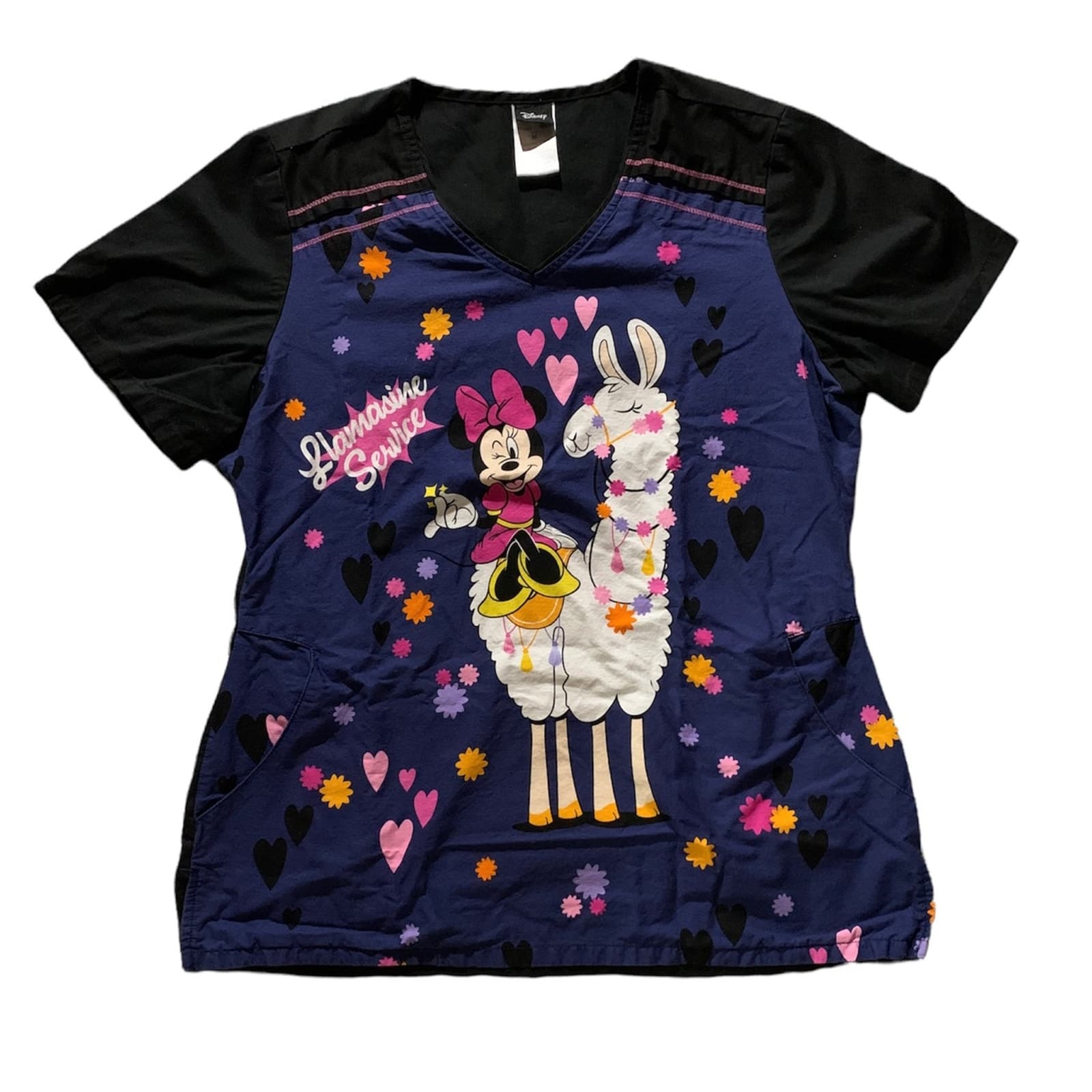 Minnie Mouse Tooniforms Licensed Disney V Neck Scrub Top Cherokee