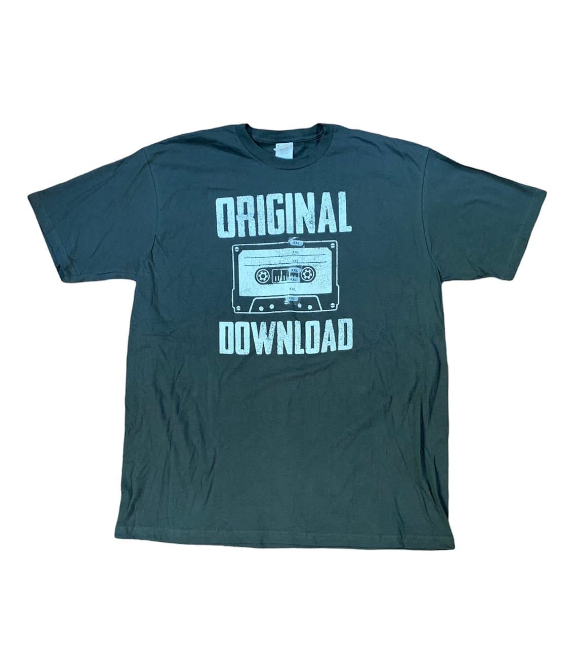Original Download Cassette Tape T-Shirt Mens 2X Grey Retro