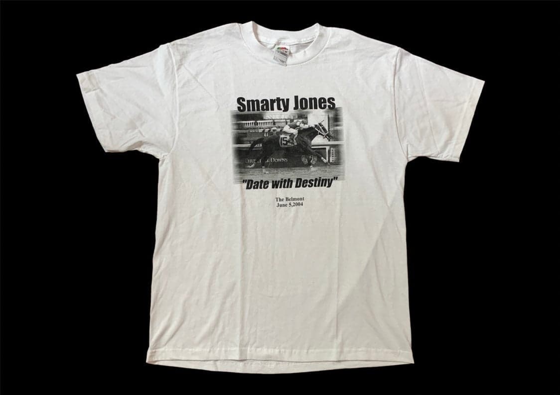 "Smarty Jones" 2004 Kentucky Derby Winner Men's Large Tee T-Shirt Belmont