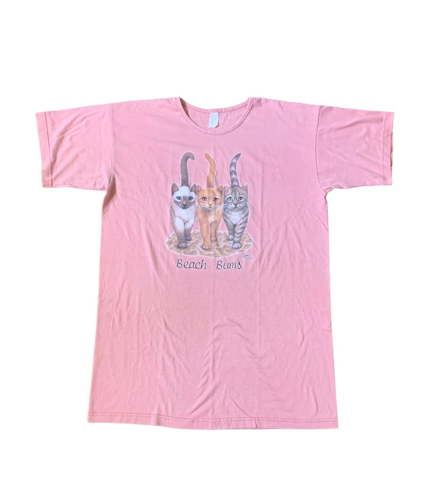 Women’s Cat Beach Bums Bob Harrison sleep T-Shirt vintage long