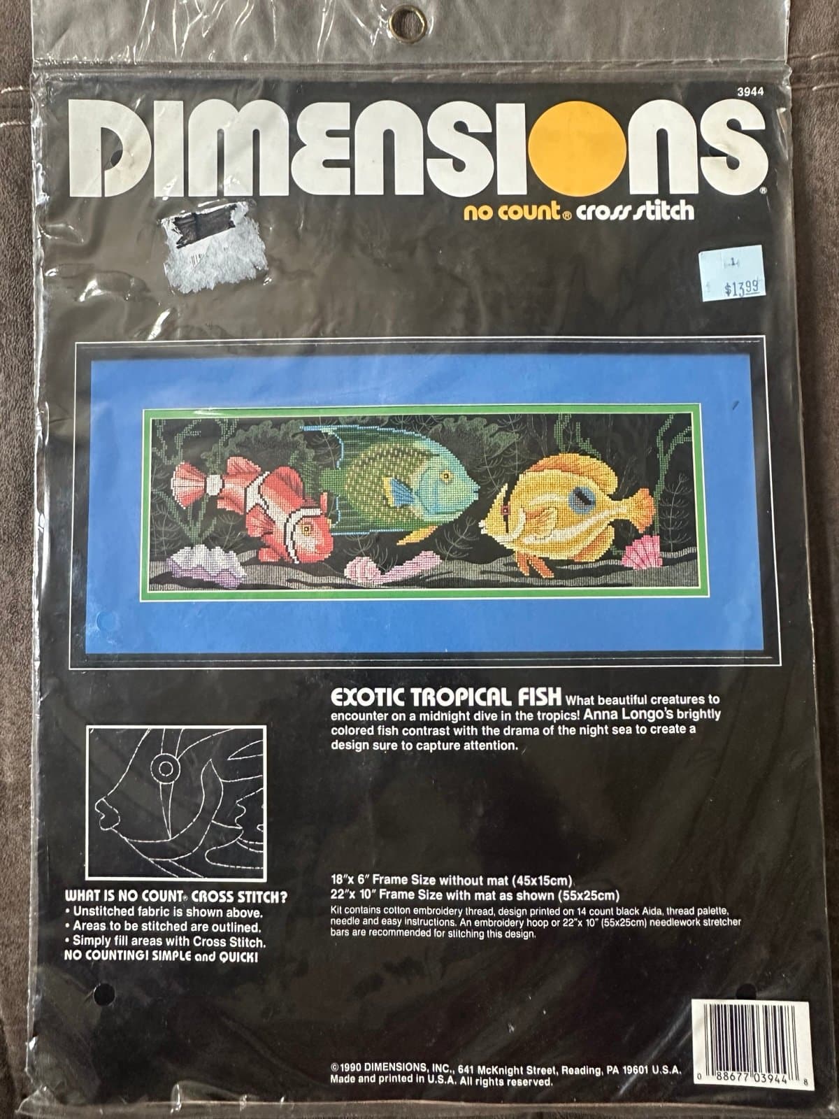 Dimensions No Count Cross Stitch Kit Exotic Tropical Fish (3944)