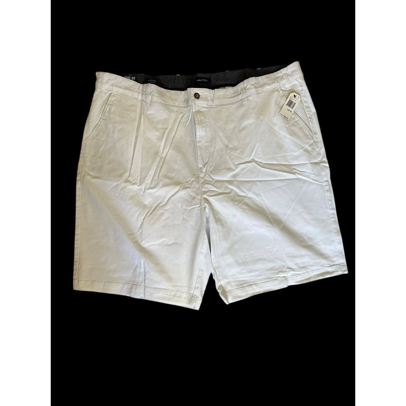 Nautica Size 50WBG White Cotton Deck Shorts New With Tag