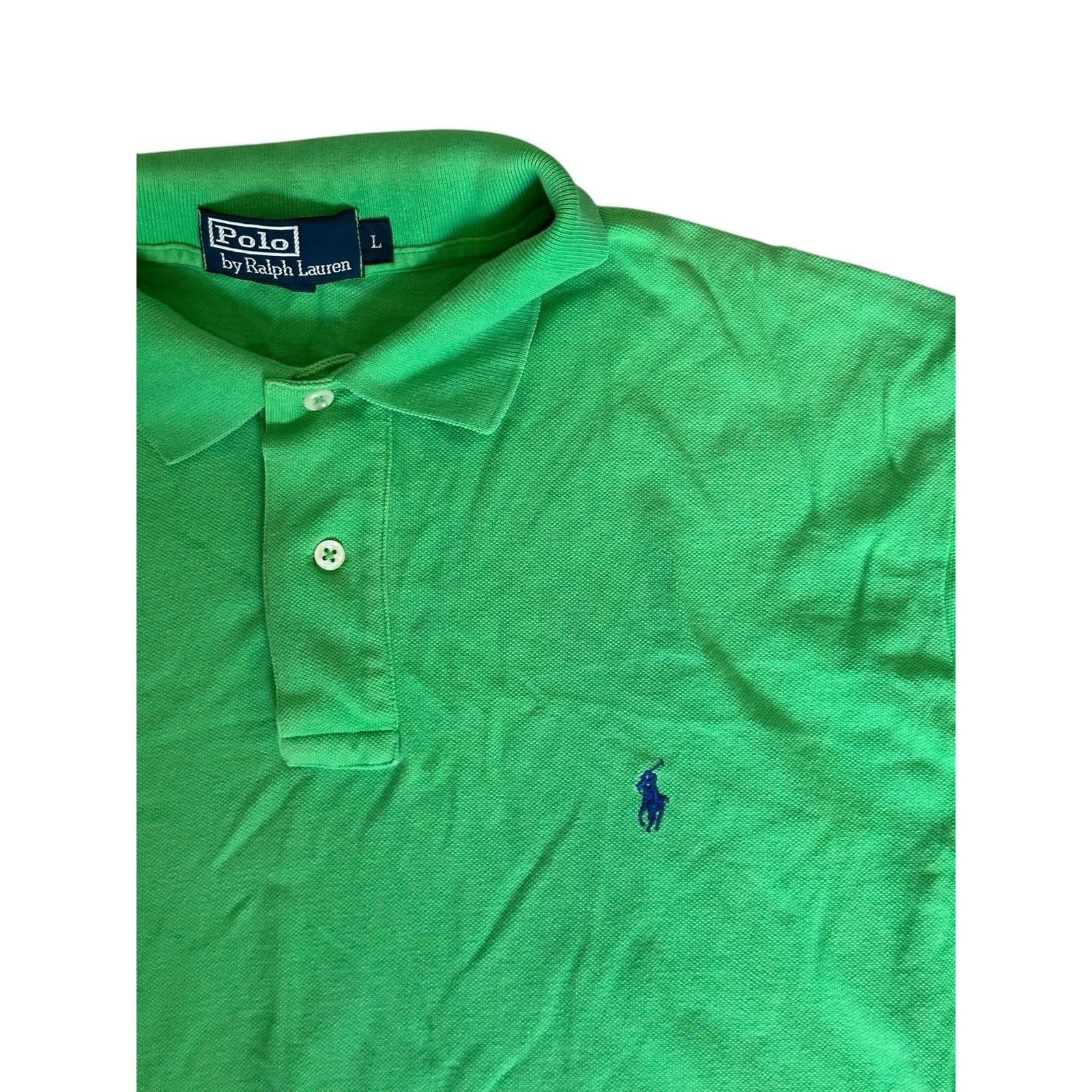 POLO by RALPH LAUREN Classic Polo Shirt w Small Pony Logo in Green Sz L Large