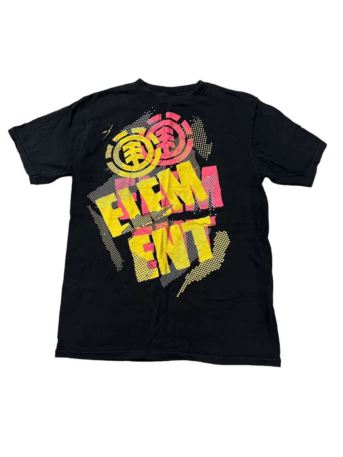 Vintage Y2k Element T Shirt Skate Big Graphic Sz Medium Black