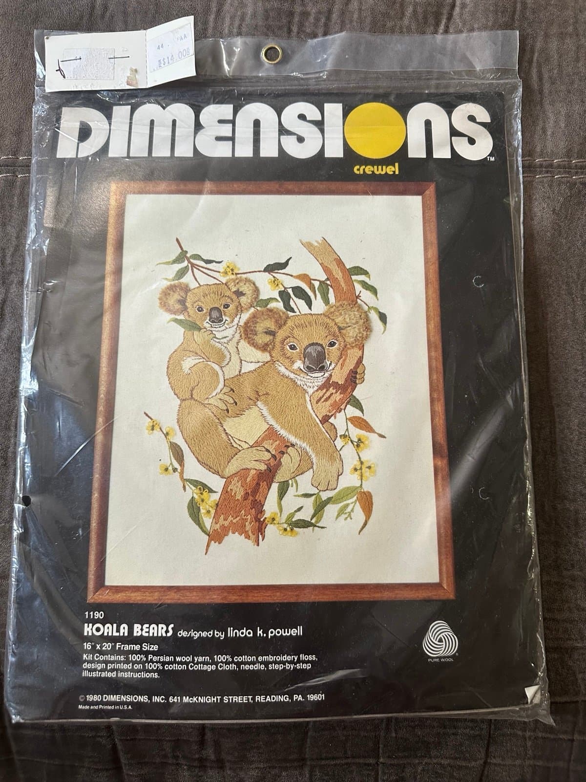 Cross Stitch Kit Vintage Dimensions Crewel Koala Bears