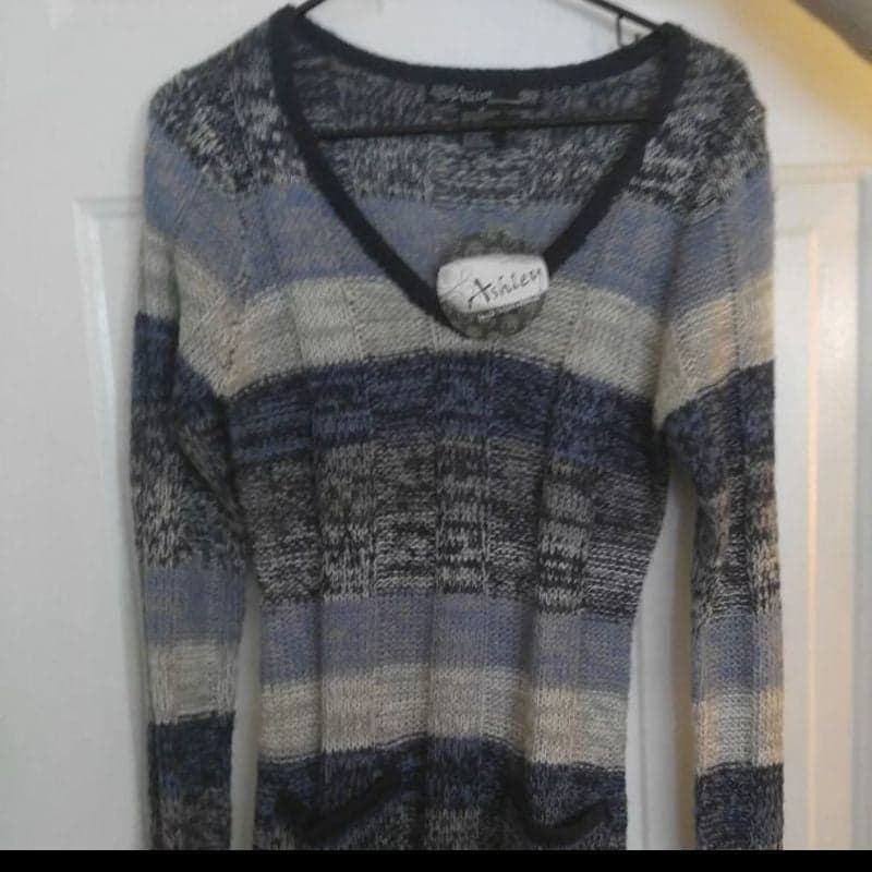 Grey and Blue Sweater Dress New size medium