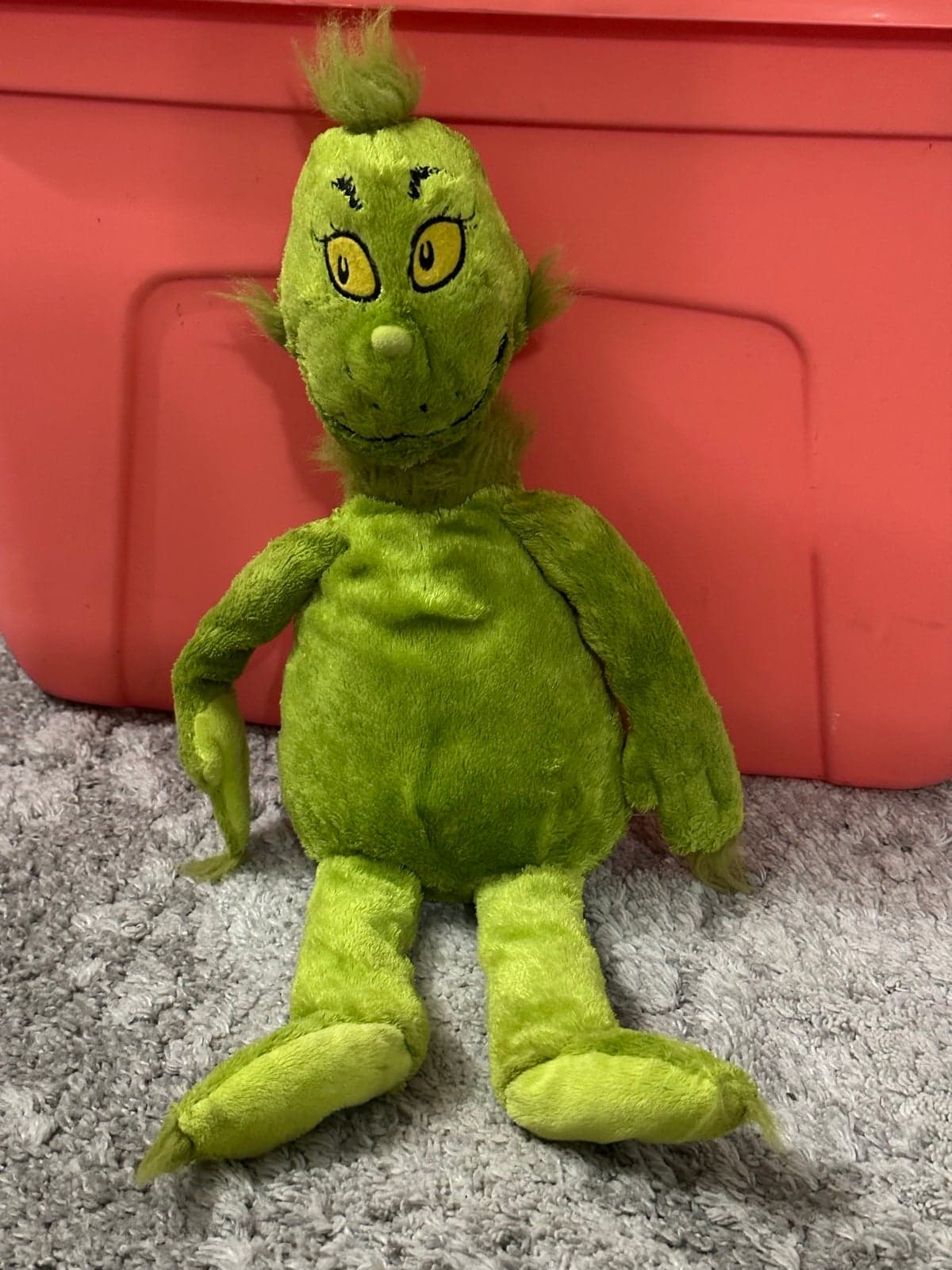 Large Dr Seuss How The Grinch Stole Christmas Green Yellow Kolhs Plush 20" Toy