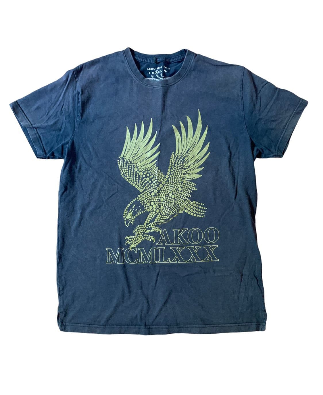 Akoo Brand Mens Size Large Navy Eagle T-Shirt