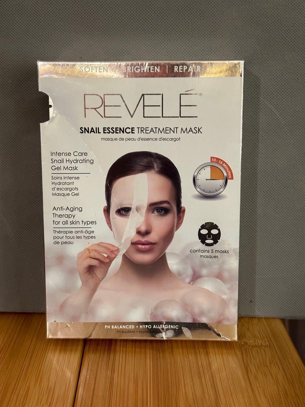 Lot Of 5 REVELE SNAIL ESSENCE TREATMENT Face MASKS HYDRATING NEW