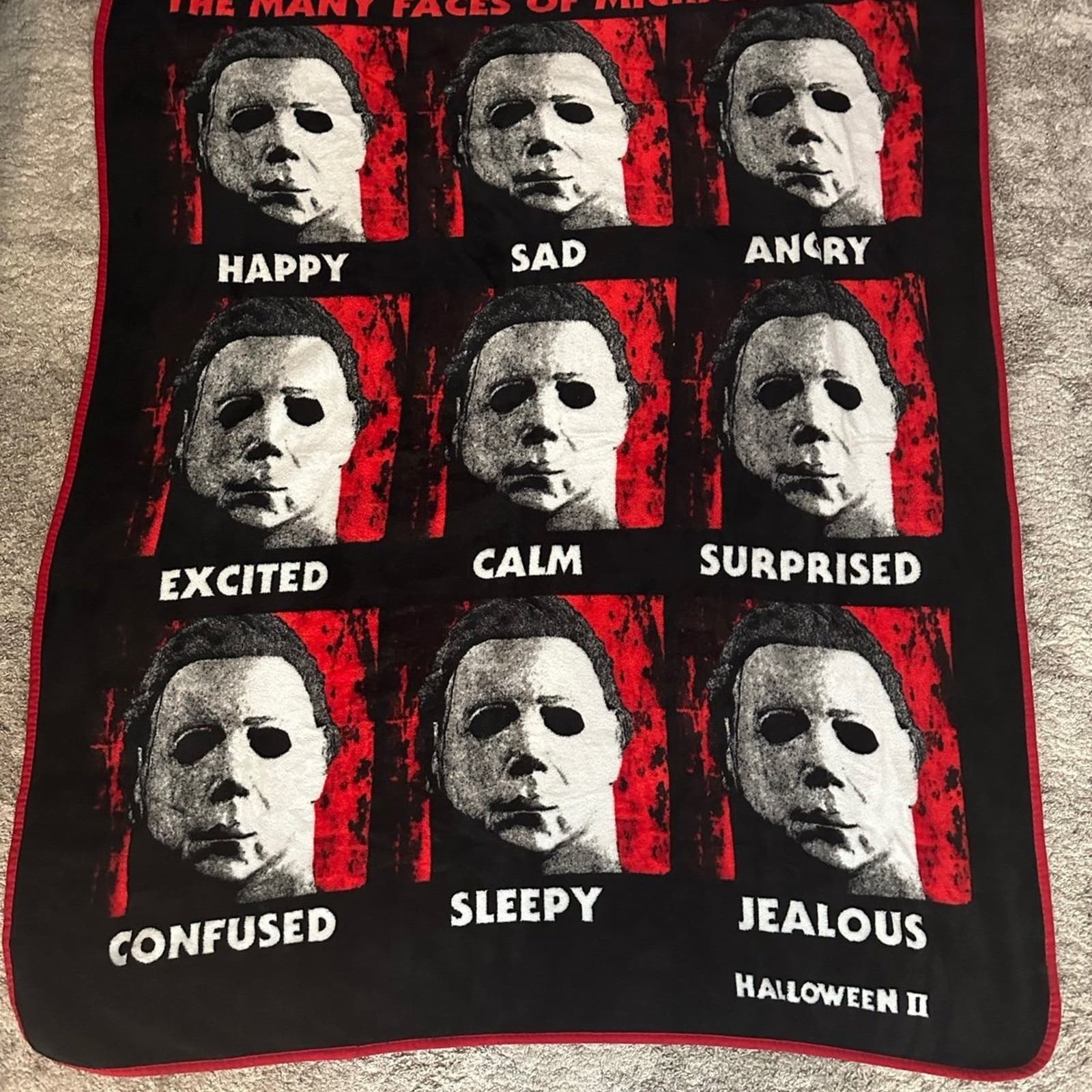 Halloween II 2 Many Faces Of Michael Myers 50"×60"Plush Fleece Throw Blanket