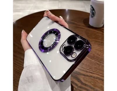 Clear shockproof Case for iPhone 15 Pro Max Case, Slim, Soft TPU, Purple