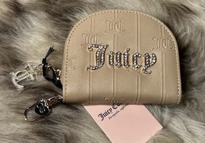 NWT Juicy Couture Drama Queen Mini Mirror Wallet - Pecan