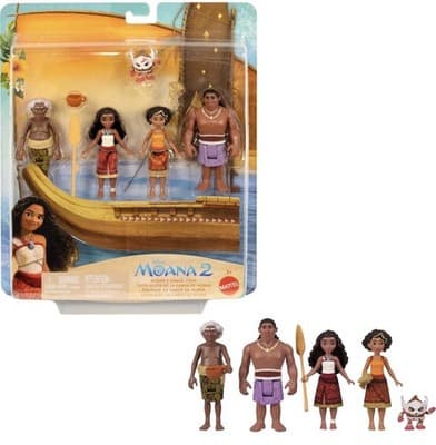 Disney Moana 2 Canoe Crew Doll Set 5 Character Figures with Accessories