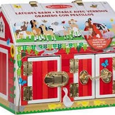 Melissa & Doug Latches Barn Wooden Activity Toy with 4 Animal Figures