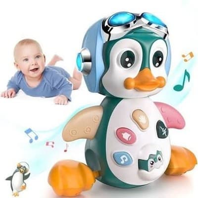 Musical Crawling Penguin Baby Toy with Lights and Sound