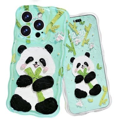 iPhone 13 Pro Max Case β Cute Panda Oil Painting Design