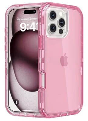 iPhone 16 Pro Case β Heavy Duty Shockproof | Crystal Pink (6.3")