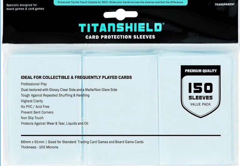 TitanShield 150 Count Standard Size Card Protection Sleeves 66mm x 91mm
