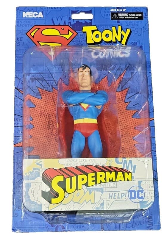 NECA Toony Comics Superman 6-Inch Scale Action Figure with Cutout Backdrop