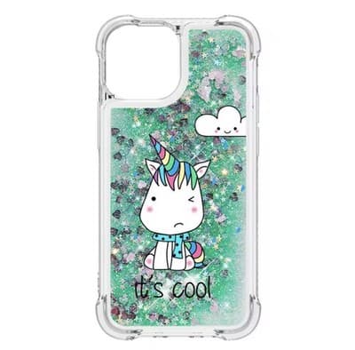 LEMAXELERS Phone Case for iPhone 16 Pro (6.3") β Cool Unicorn Quicksand Glitter