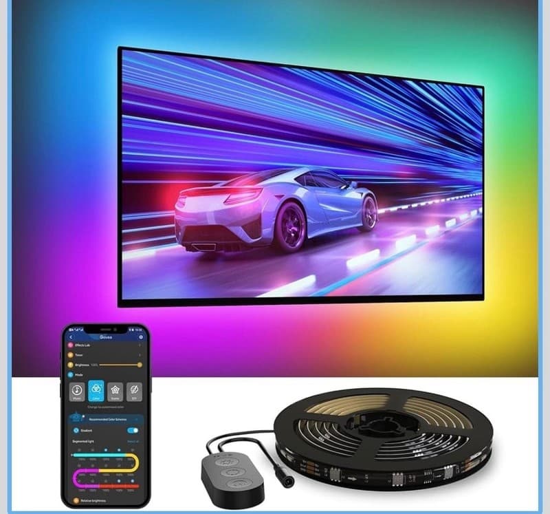Govee TV LED Backlight, RGBIC Smart LED Strip Lights for 55-65 Inch TVs with BT