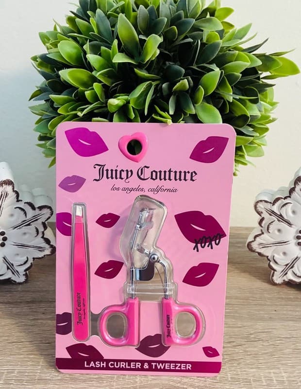 Juicy Couture 2-Piece Pink Lash Curler and Tweezer Set