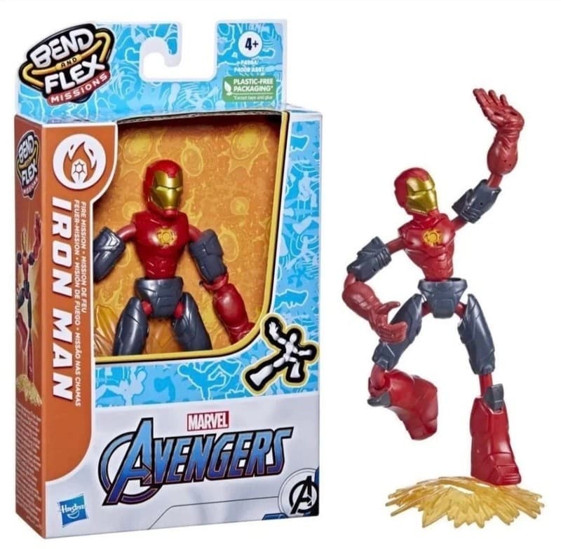 Hasbro Marvel Avengers Bend and Flex Missions Fire Mission Iron Man Action Figur