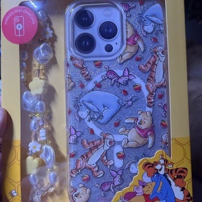 Disney Winnie the Pooh and Friends iPhone 16 Pro Max Phone Case with Beaded Stra