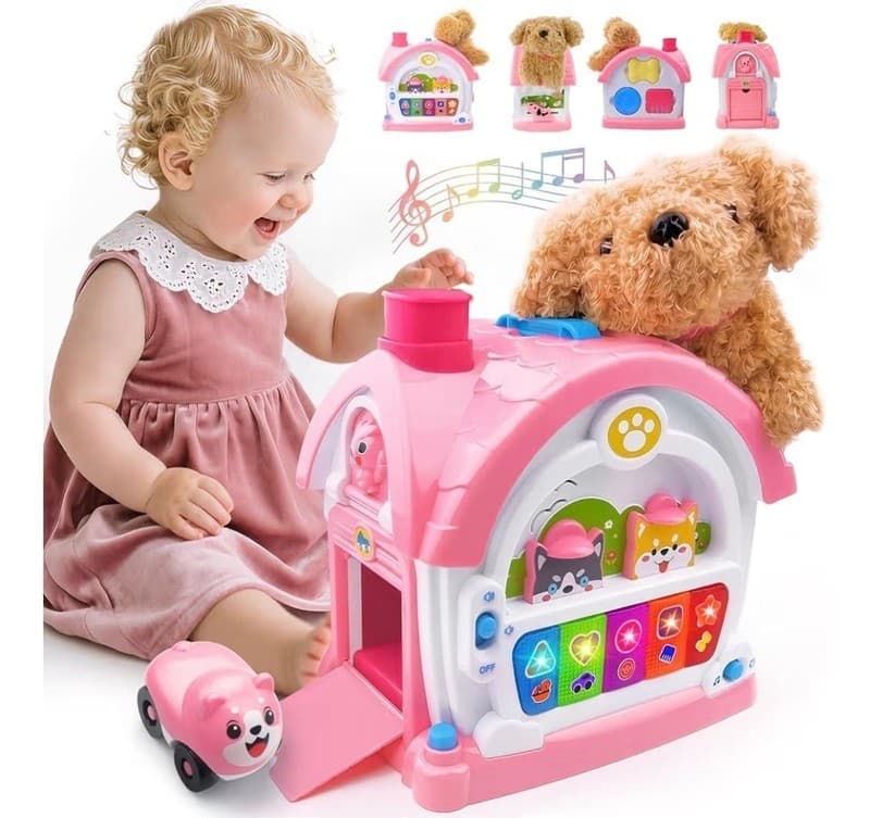 Toys for 1+ Old Girls – 9-in-1 Montessori Musical Toddler Activity House with