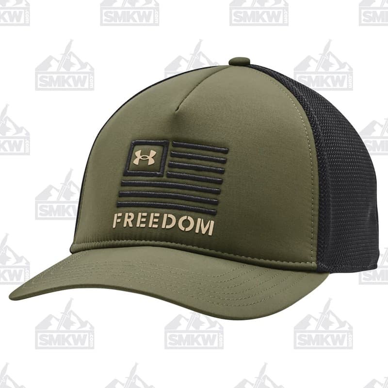Under Armour Freedom Trucker Hat - Olive Green/Black Tactical Flag Cap