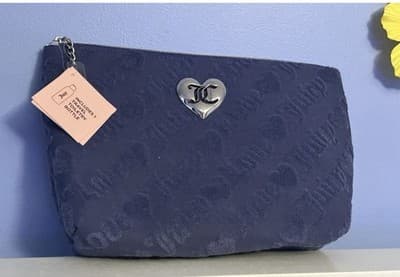 Black Juicy Couture Makeup Pouch Silver Hardware