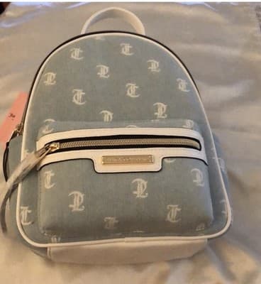 Juicy Couture Besteseller Rosie Mini Backpack Gothic Denim White JC Logo NWT