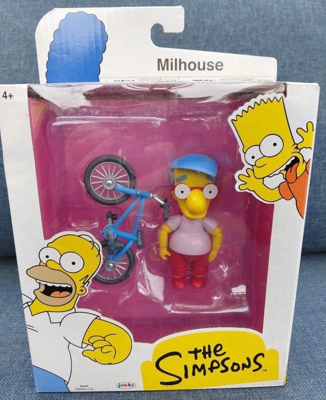 The Simpsons Jakks Pacific Milhouse Action Figure with Bicycle