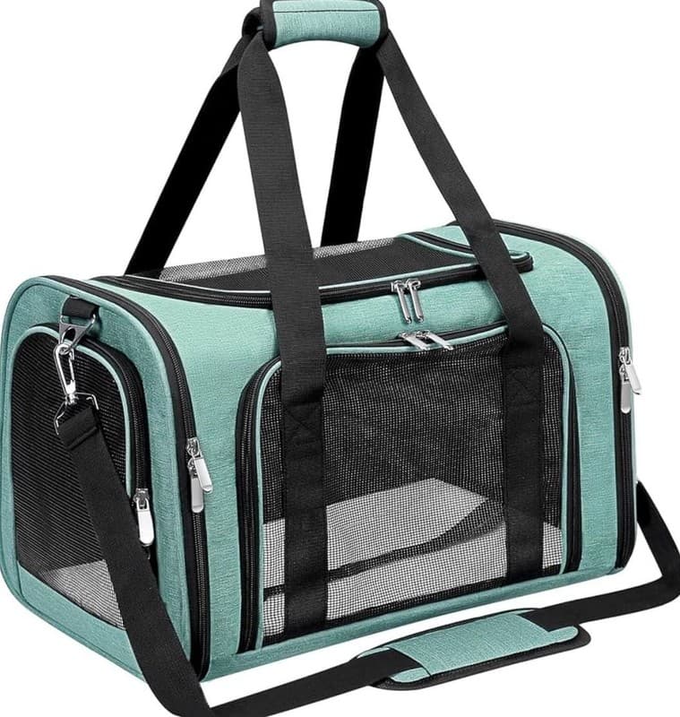 Expandable Pet Carrier Travel Bag with Mesh Windows, Medium