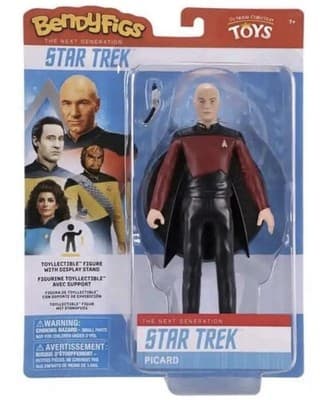 NOBLE COLLECTION BENDYFIGS STAR TREK Captain Picard 7" Action FIGURE
