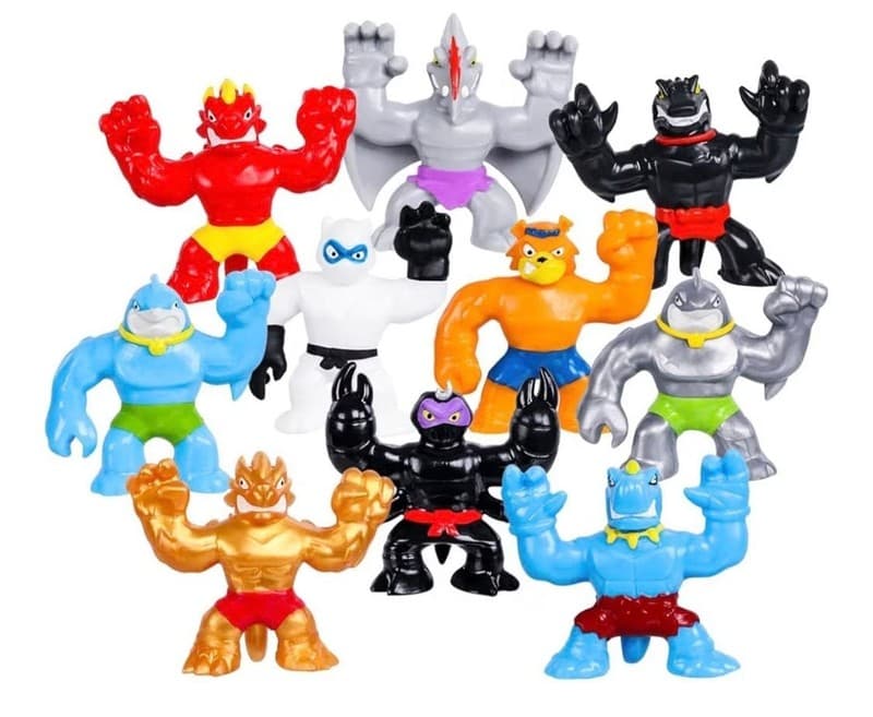 Heroes of Goo Jit Zu Minis Mega 10 Pack Stretchy Squishy Action Figures with 3 D
