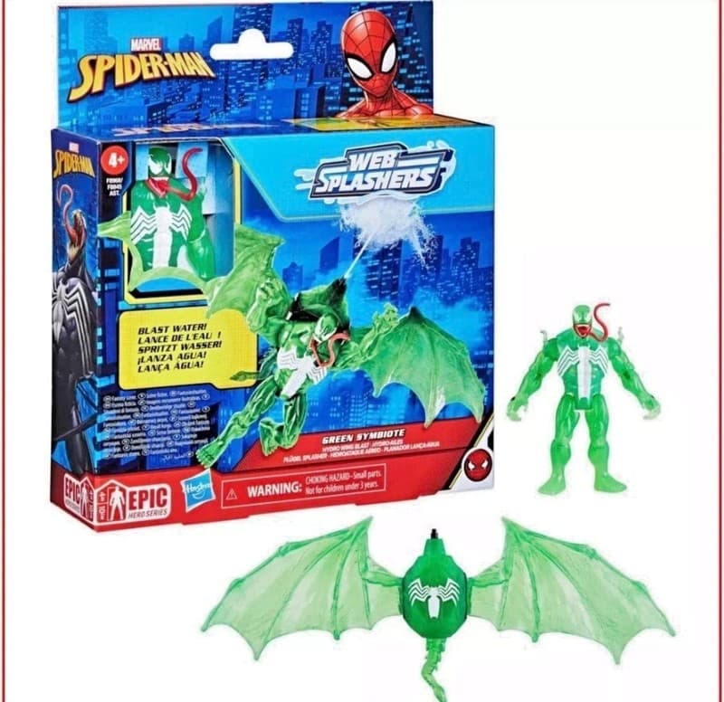 Marvel Spider-Man Epic Hero Series Web Splashers Green Symbiote Action Figure
