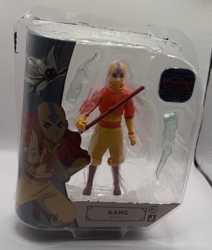 Jazwares Avatar: The Last Airbender Book 1 Aang Action Figure with Staff Spinnin