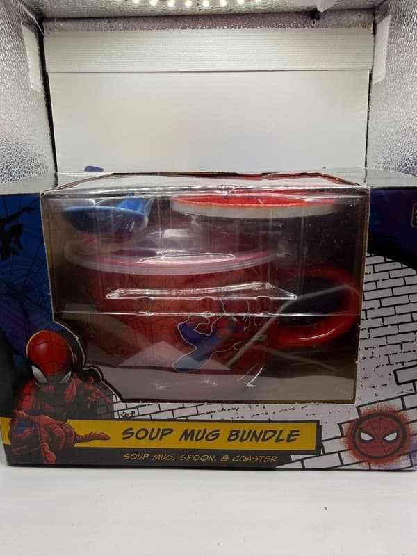 Marvel Spider-Man Soup Mug Bundle with Spoon and Coaster