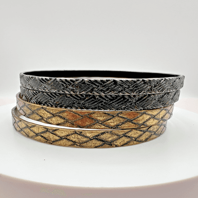 Vintage Y2K Woven Textured Hand Bangle Set Boho Women's Classic Fashion Jewelry