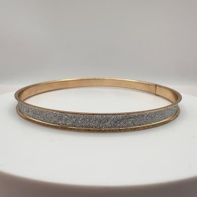 Vintage 90s Y2K Silver Glitter Gold Tone Bracelet Retro Women's Classic Jewelry