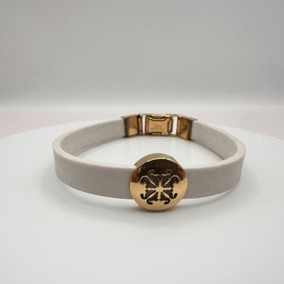 Vintage Y2K Gold Tone Filigree Disk Bangle Bracelet Stainless Steel Jewelry 90s