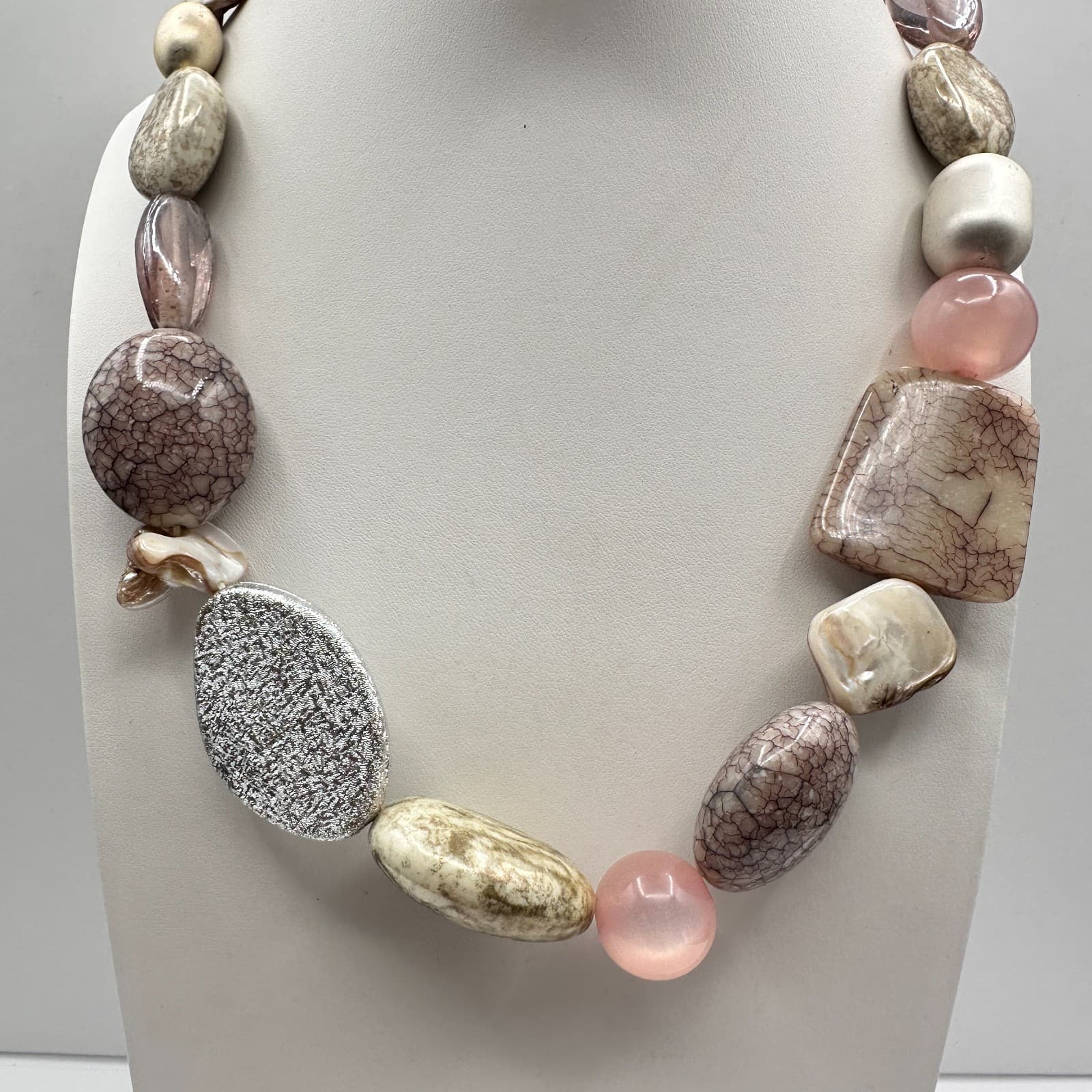 Vintage Y2K Chunky Stone Statement Necklace Boho Women's Classic Jewelry