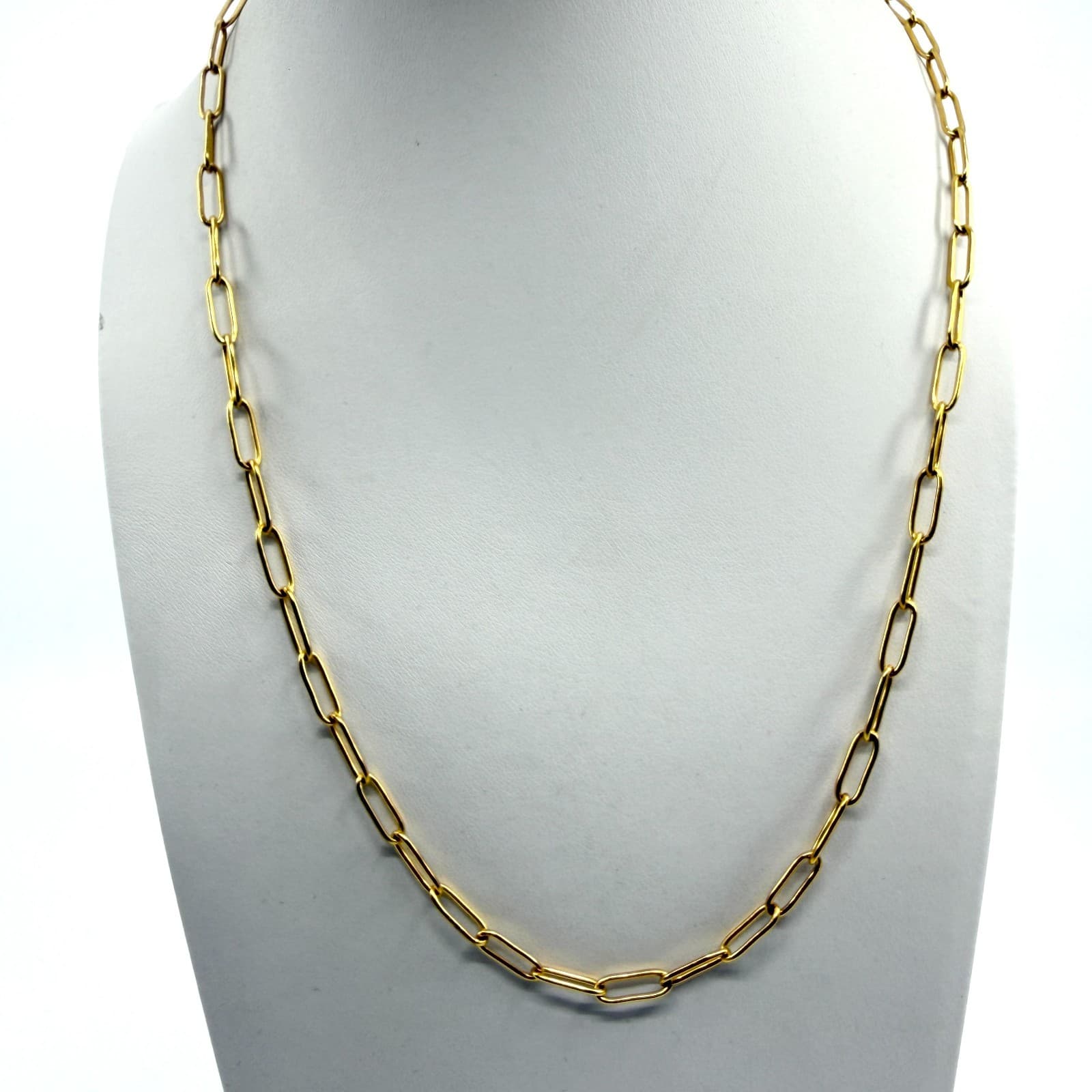 Minimalist Gold Tone Paperclip Chain Necklace Layering Statement Dainty Jewelry