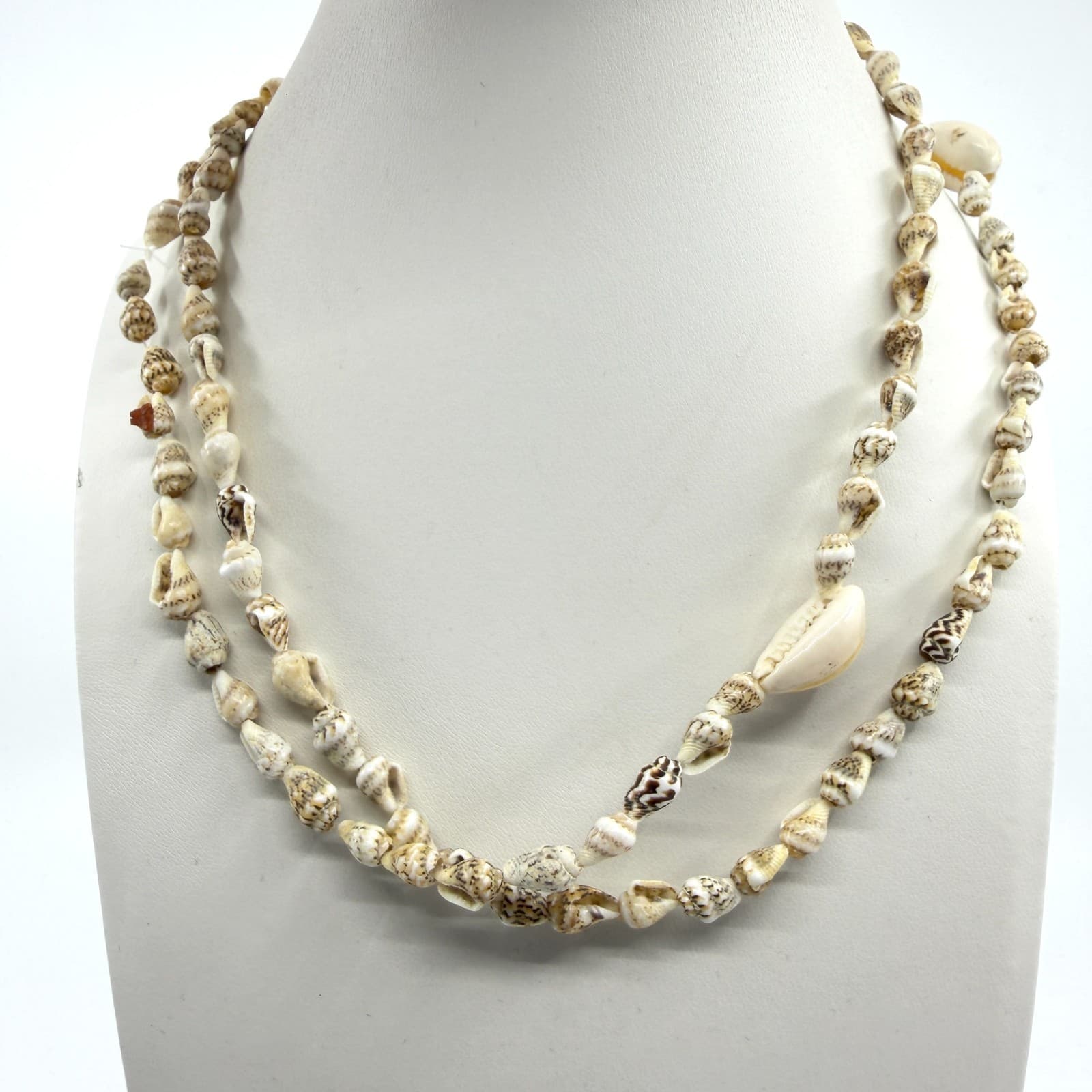 Natural Shell Layered Necklace Bohemian Beachy Statement Jewelry Gift for Her